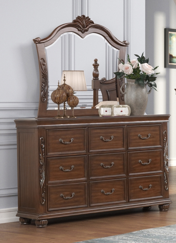 Vienna 9 - Drawer Dresser with Mirror