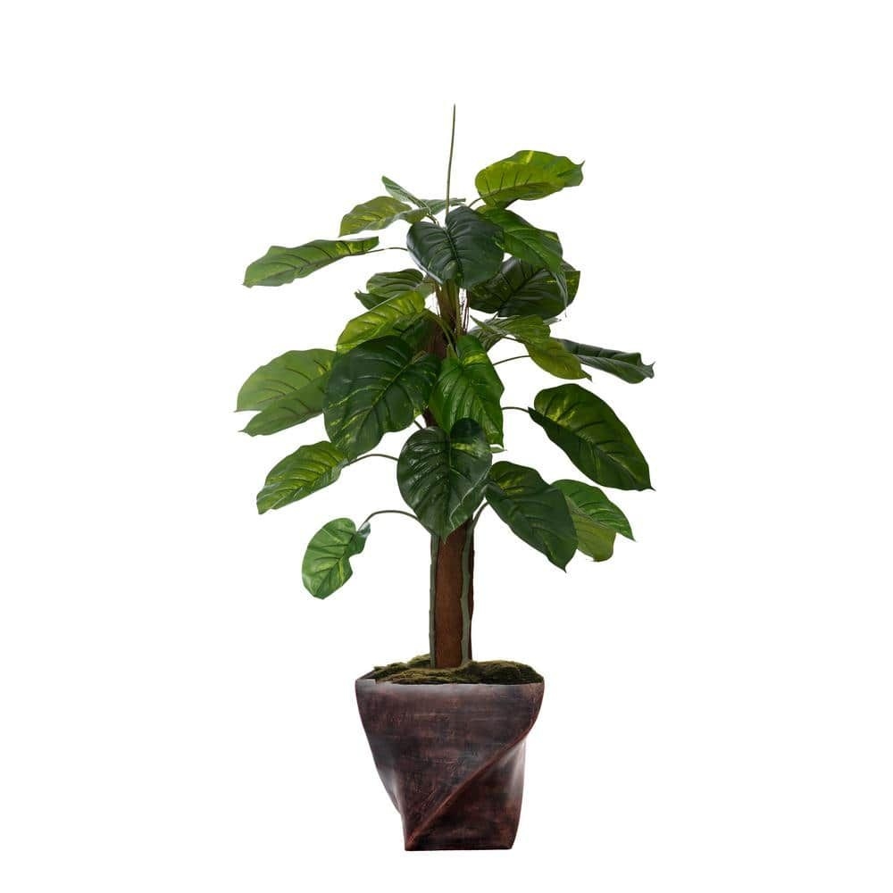 VINTAGE HOME 57.5 in. Artificial Real Touch Greenery in Fiberstone Planter