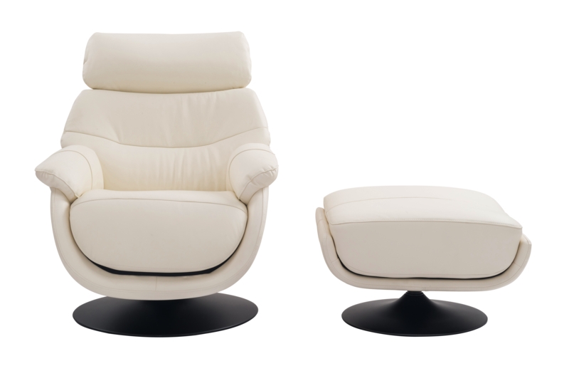 Wanita Upholstered Swivel Accent Chair with Ottoman