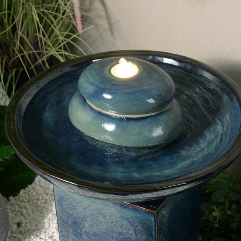 Weather Resistant Floor Fountain with Light