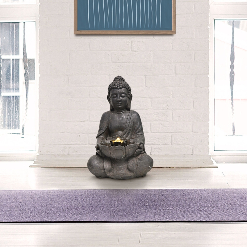 Weather Resistant Floor Fountain with Light