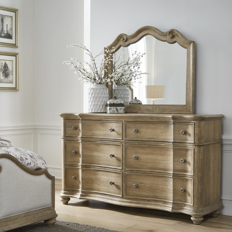 Weston Hills 6 Drawer 70.12" W Solid Wood Double Dresser with Mirror