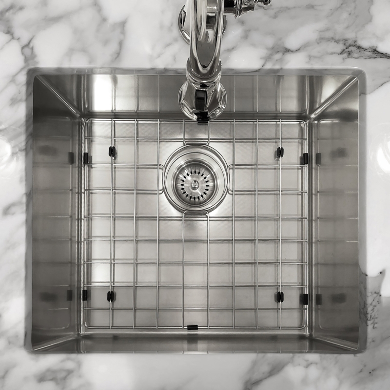 Whitehaus Collection 18" Undermount Single Bowl Stainless Steel Kitchen Sink Set