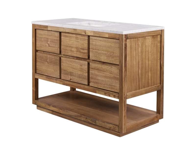 Widener 48 In. Mango Wood Carrara White Marble Countertop Bath Vanity