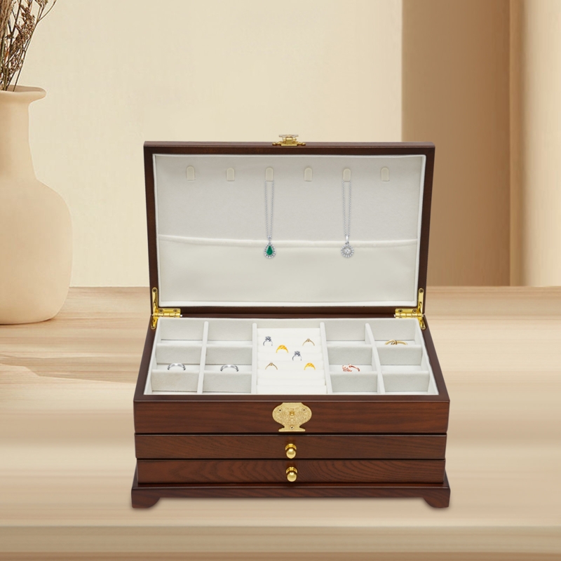 Wood Jewelry Box + Drawers