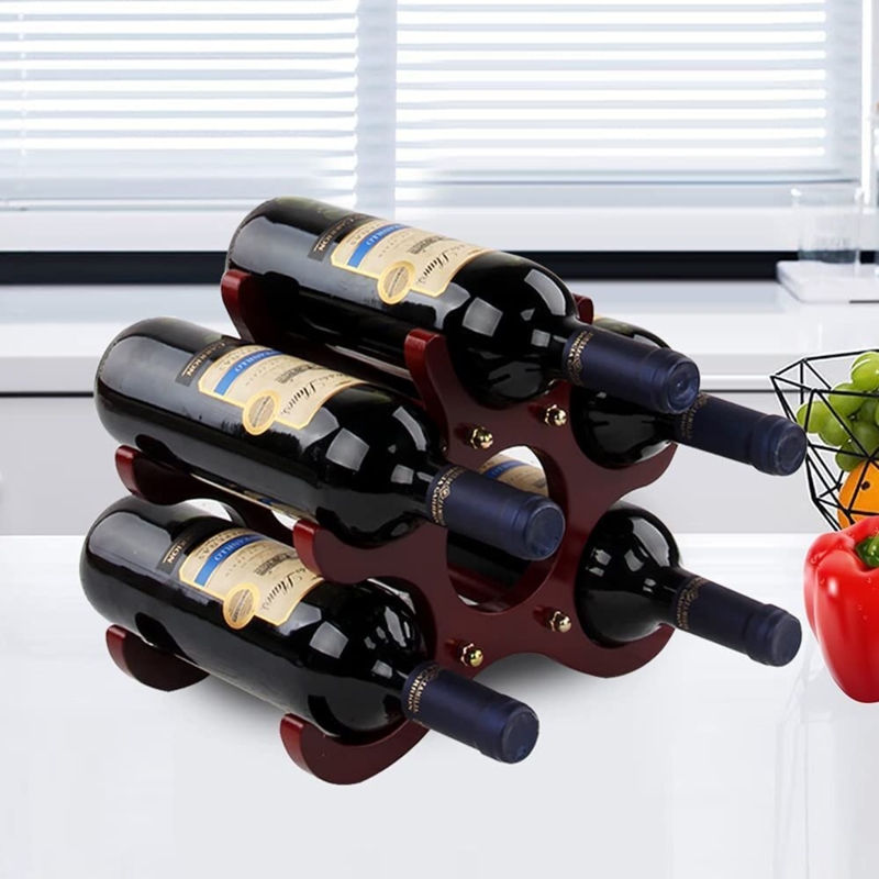 Wood Wine Rack 6 Bottle Red Wine Holder For Friends Relatives Gift Home Furnishings Wine Storage Shelf