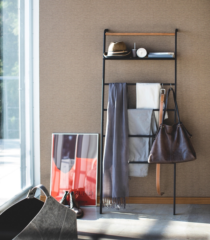 Yamazaki Home Leaning Ladder With Shelf, Space Saving, Steel