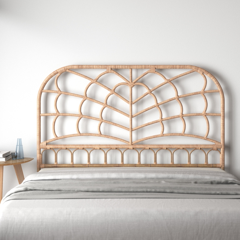 Zumbrota Rattan Headboard with Fountain Design