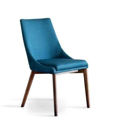 AndMakers Pascal Azure Blue Polyester Blend Fabric Dining Side Chair (Set of 2)