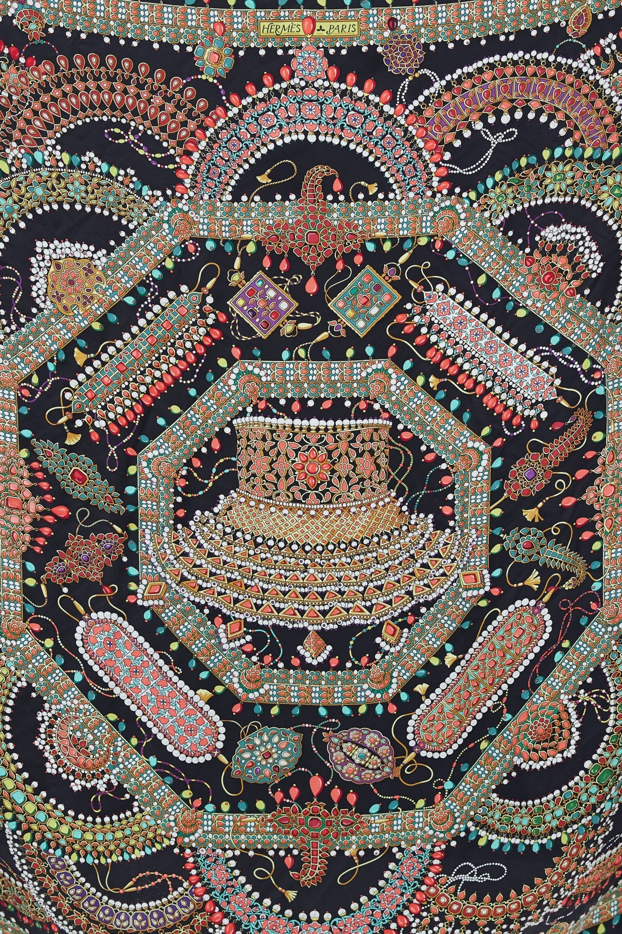 Black Silk Parures Des Maharajas Scarf