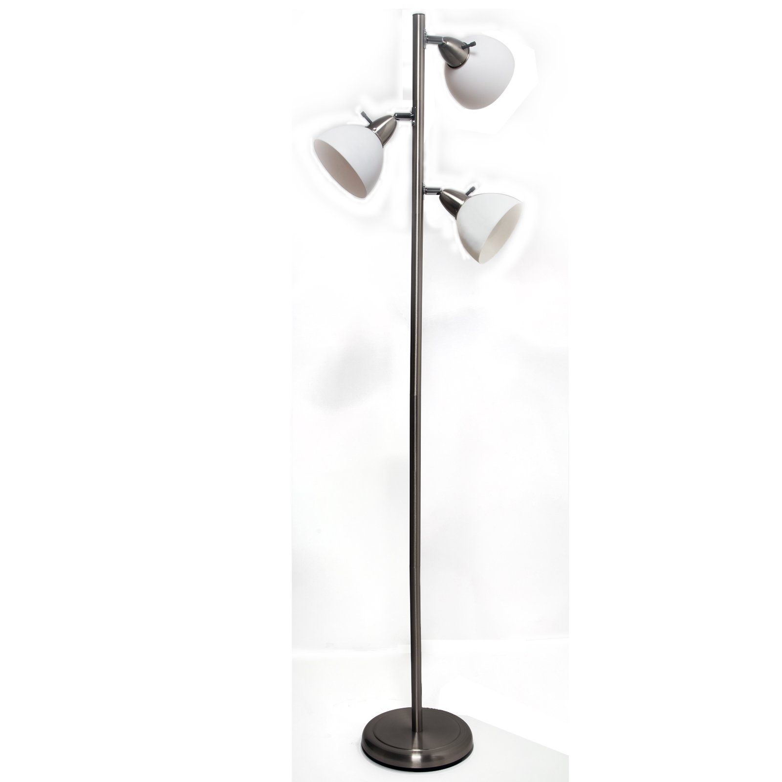 Boston Harbor TL-TREE-648 Three Lights Tree Lamp, 65", Satin Nickel