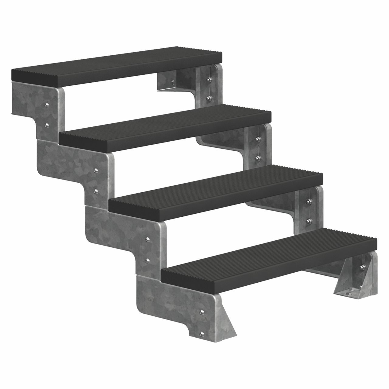 Dolle Auentreppe Gardentop 4 Stufen anthrazit ohne Gelnder, Breite 80 cm, Trimax