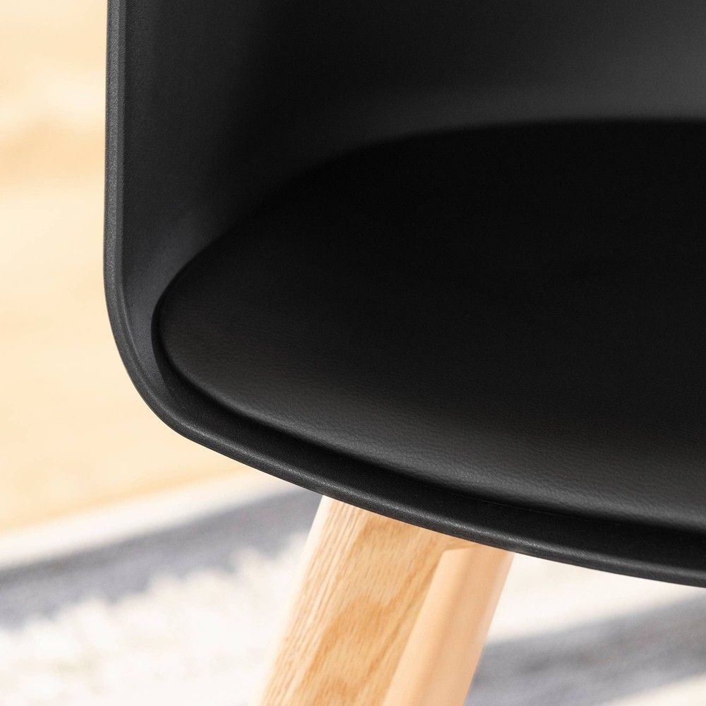 Flam Chair with Wooden Legs Black - South Shore