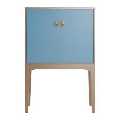 HAWOO Accent Wooden Blue Storage Cabinet with Doors