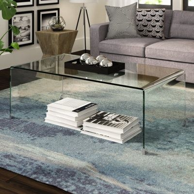 Ivy Bronx Haslemere 2 Piece Coffee Table Set Glass in Brown, Size 16.54 H x 25.59 W in | Wayfair