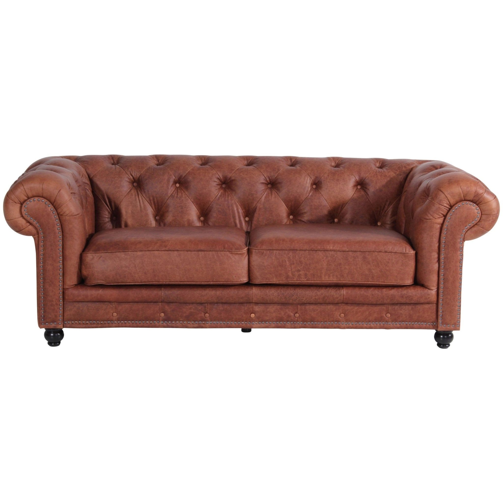 Max Winzer - 2,5-Sitzer Sofa Orleans Echtleder Antikoptik in 2 Farben - Braun
