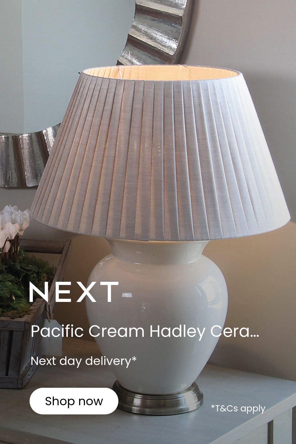Pacific Cream Hadley Ceramic Table Lamp -  cream