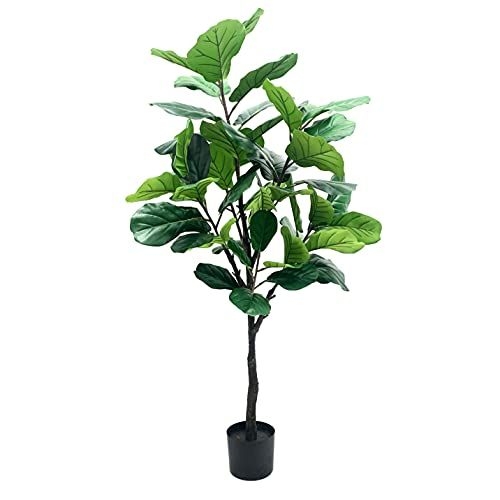 Phimos 43ft Artificial Plant Fiddle Leaf Fig Tree Fake Tree In Pot Natural Faux Tree With 56 Leaves Ficus Lyrata Greenery Plant Indoor Outdoor Decor F