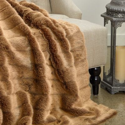 Plutus Brands Mink Luxury Throw Acrylic in Brown, Size 90.0 W in | Wayfair