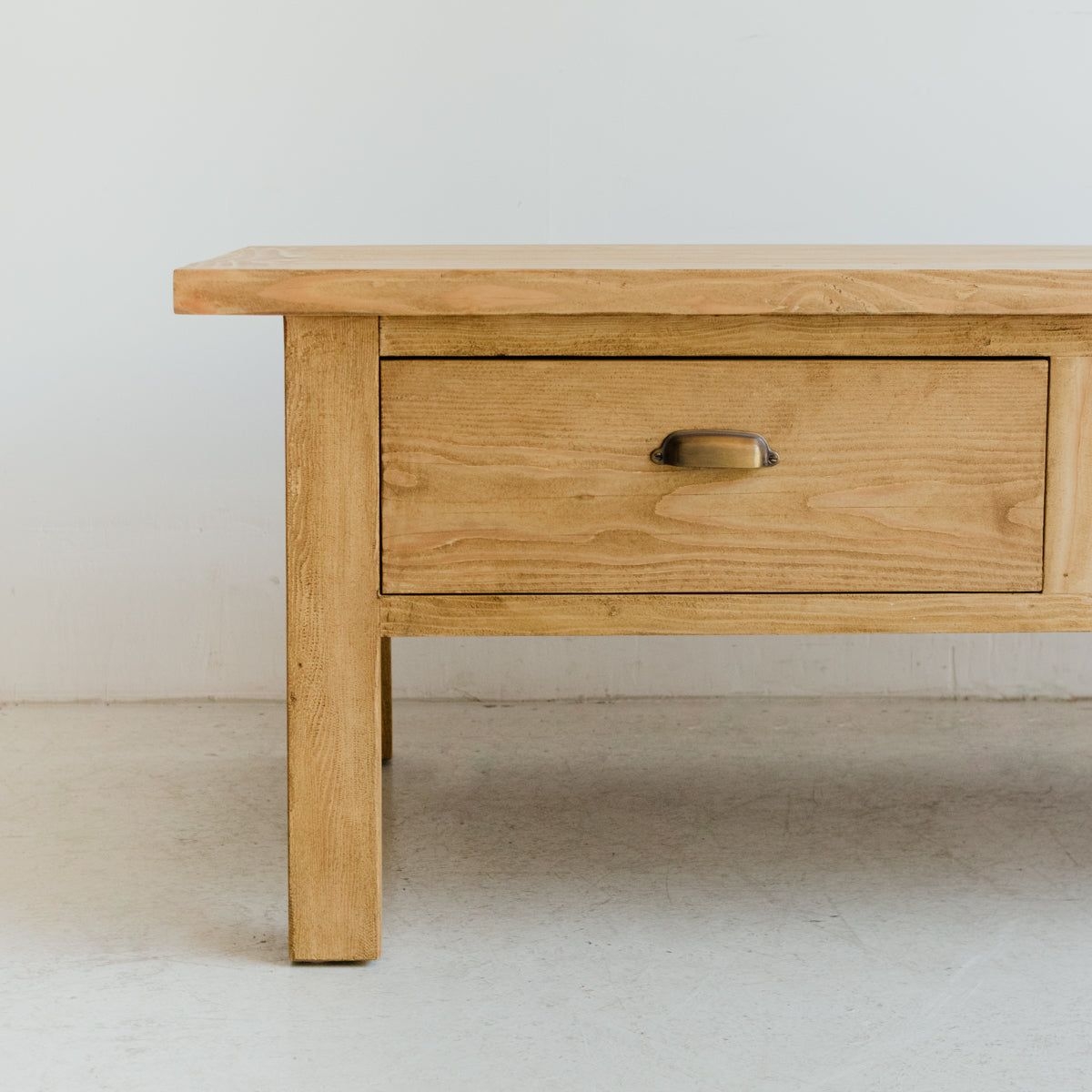 Reclaimed Wood Bread Board Coffee Table - WHITE