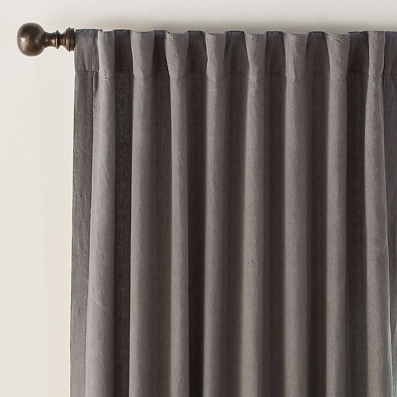 Set of 2 Belissima Flax Linen Drapery Panel  - Sage, 50"W x 96"L - Ballard Designs Sage 50"W x 96"L - Ballard Designs