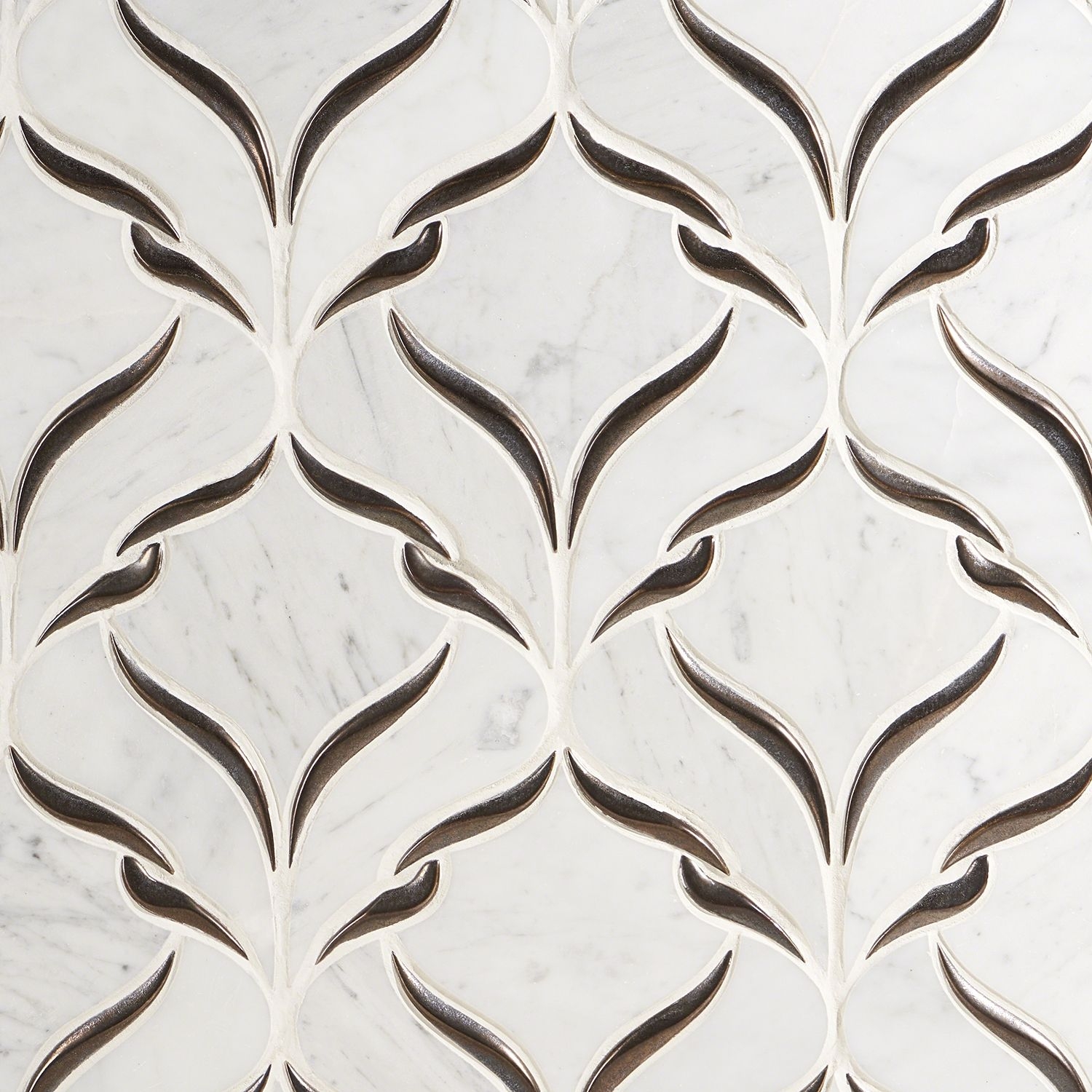 Valentina White Carrara Polished Marble Mosaic Tile, Backsplash, Wall and Floor