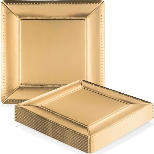 10 Strawberry Street Gold Lacquer Square Charger Plates