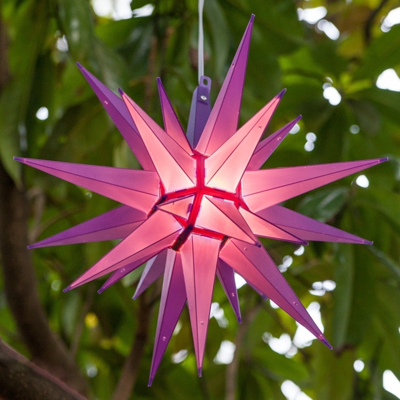 14 Inch Purple LED Moravian Star Outdoor Light
