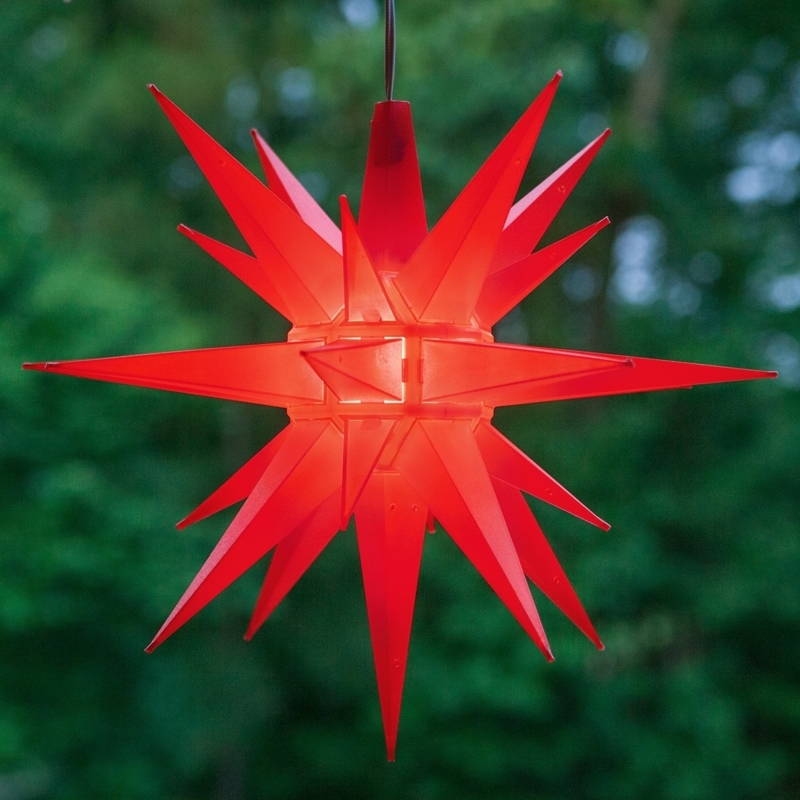 14 Inch Red LED Moravian Star Pendant Light