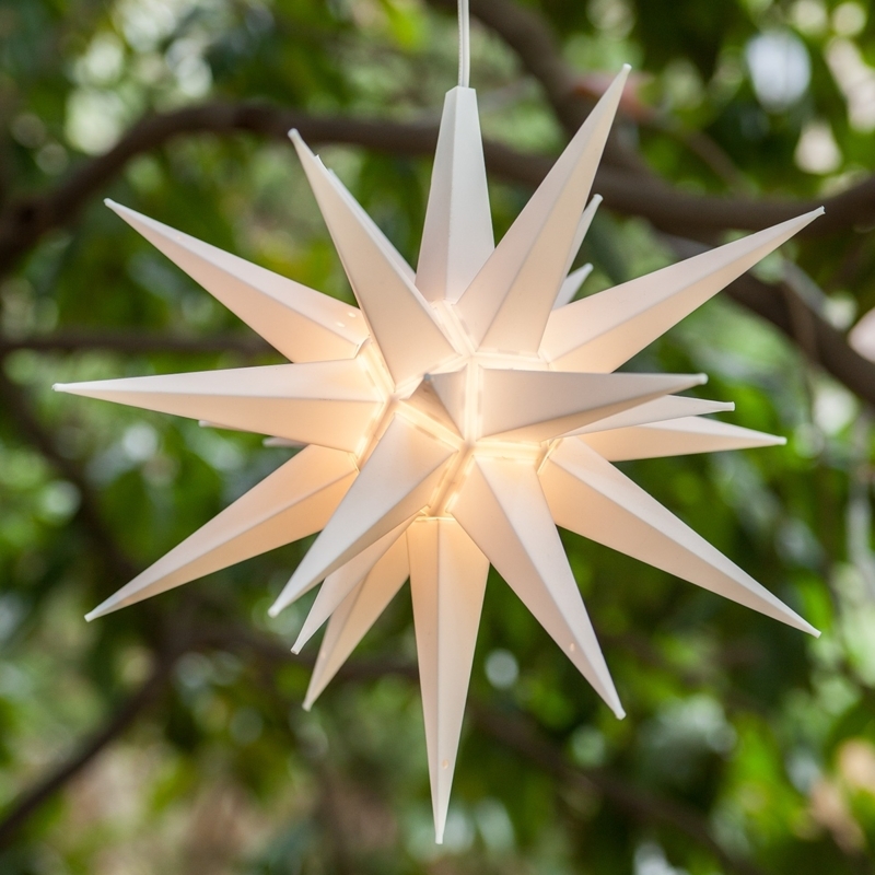 14-Inch White LED Moravian Star Pendant Light