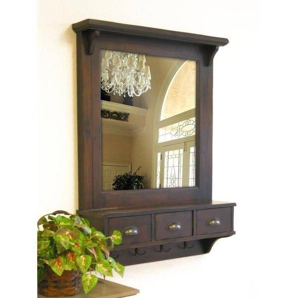 15 Best Ideas Wall Mirrors with Shelf and Hooks