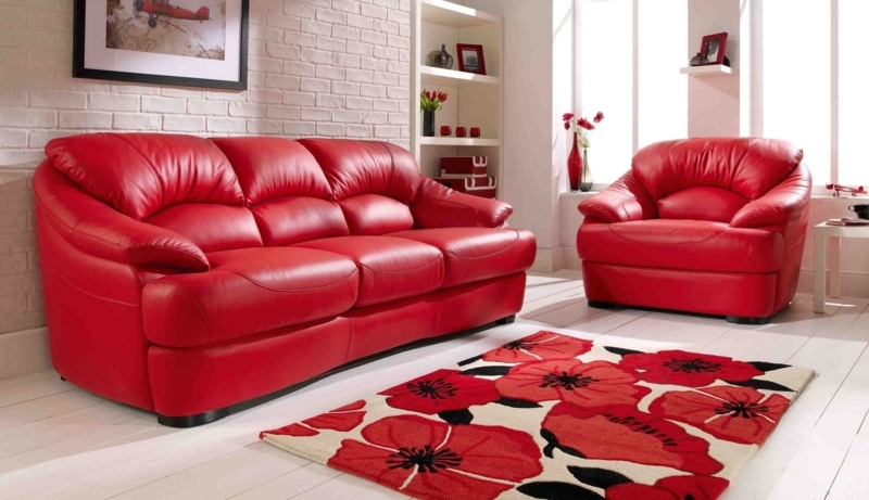 2025 Popular Red Leather Couches