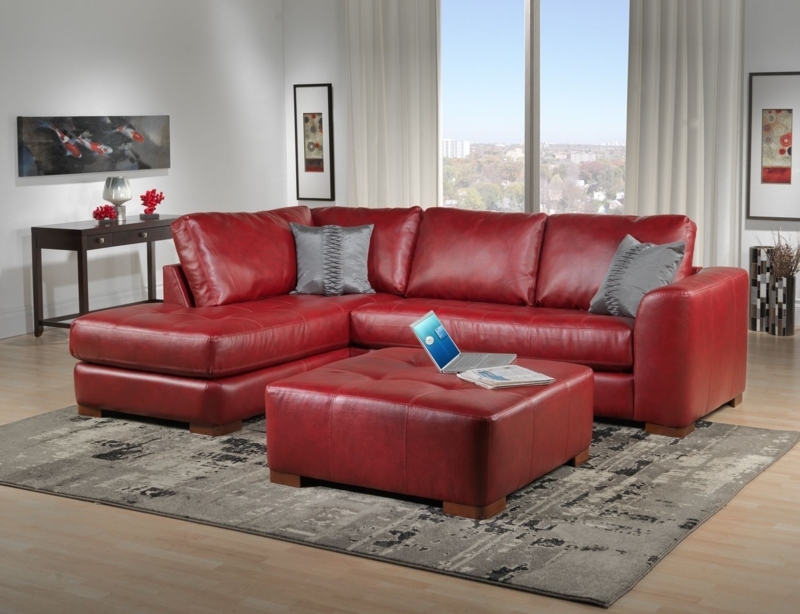 2025 Popular Red Leather Couches