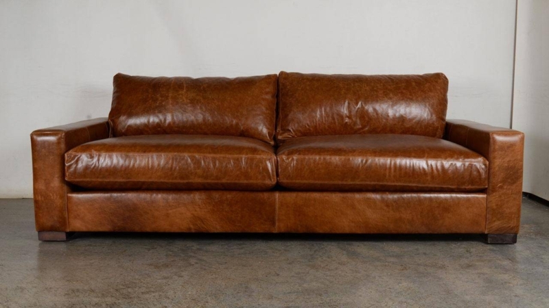 2025 Stylish Caramel Leather Sofa Design