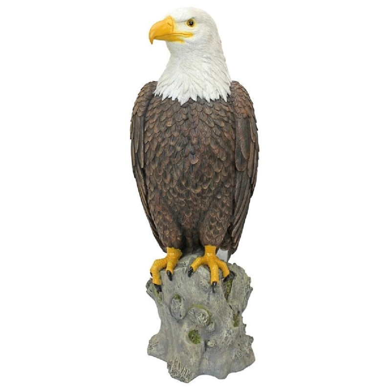 21.5 Inch Hand-Painted Bald Eagle Garden Statue