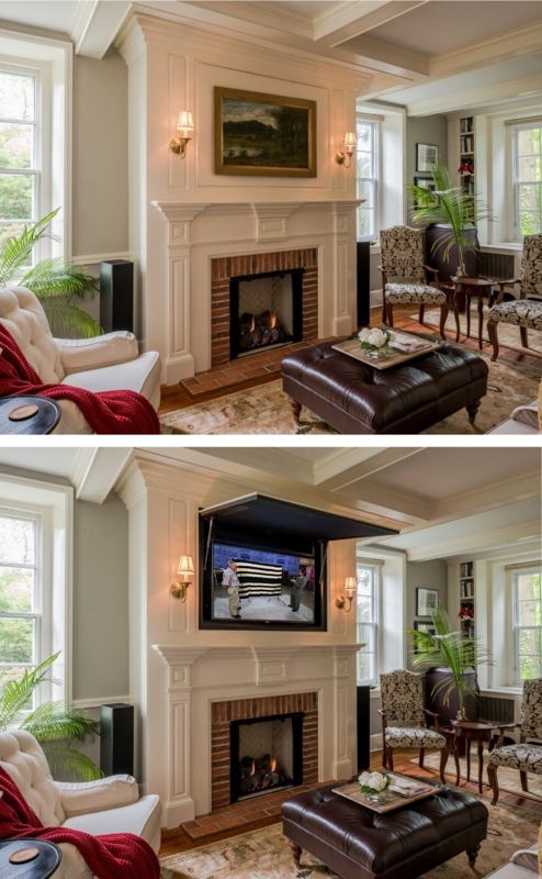 22 modern ideas to hide tvs behind hinged or sliding doors  Artofit