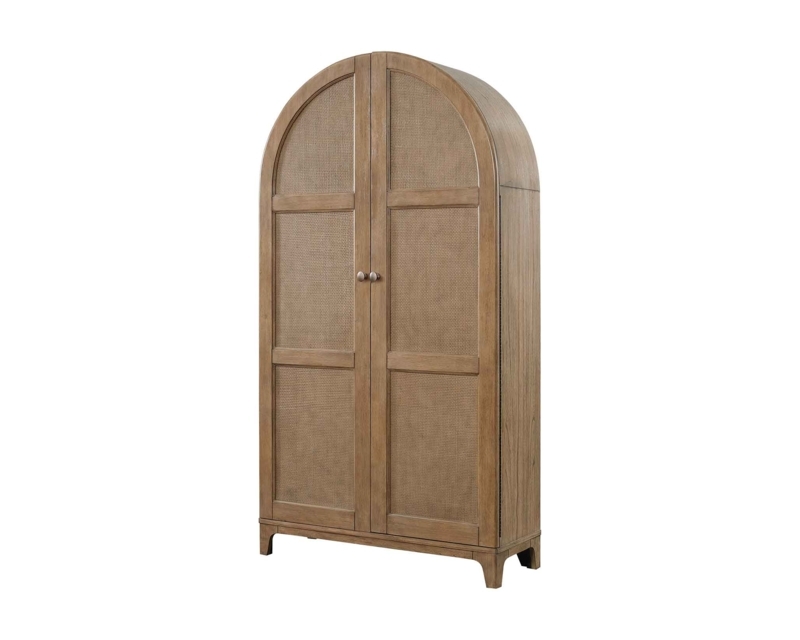 78 H Arch Shaped Wood Bar Cabinet