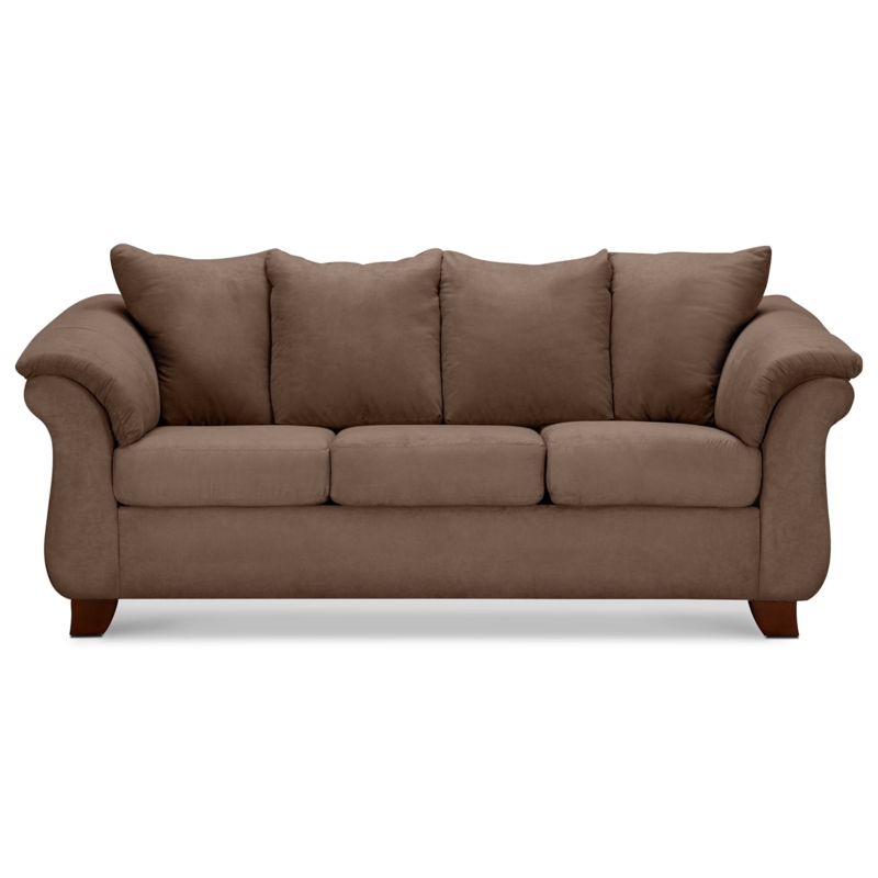 Adrian Taupe Fabric Sofa with Classic Rolled Arms