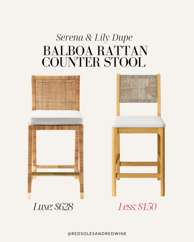 Affordable Balboa Rattan Counter Stool Dupes
