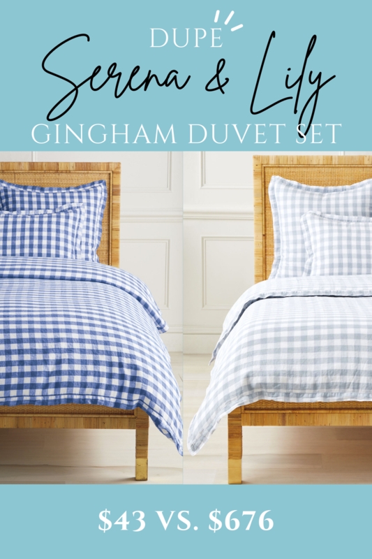Affordable Serena & Lily Gingham Duvet Cover Dupes