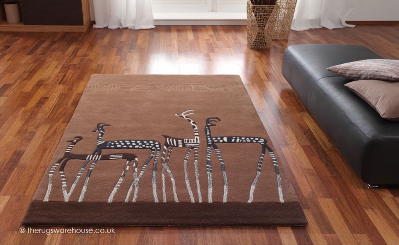 African Inspired Antelope Wool and Viscose Rug