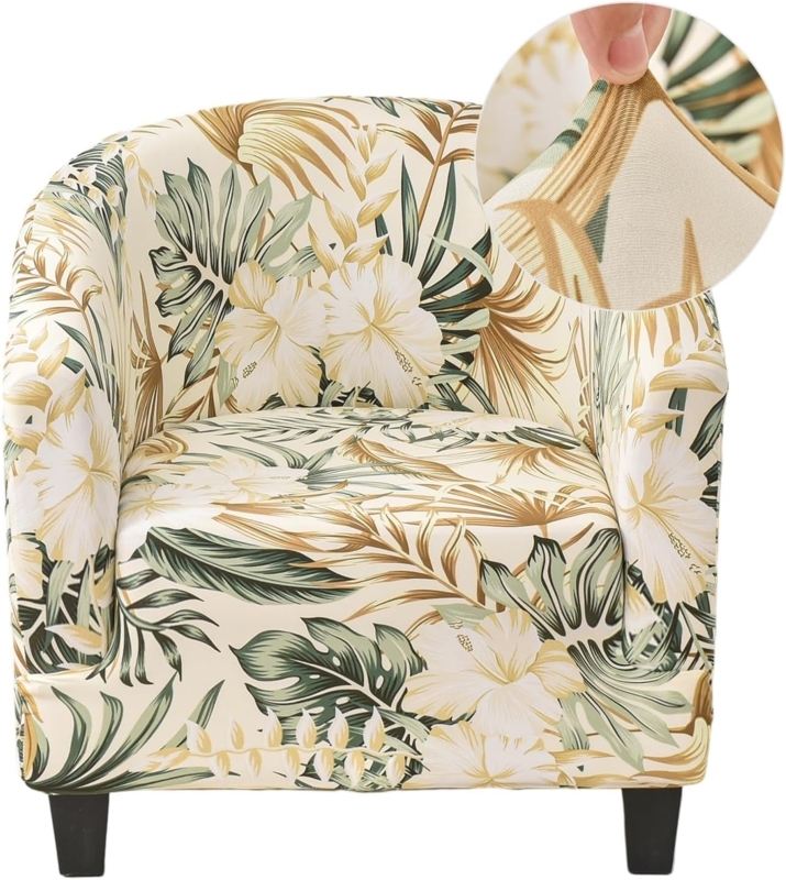 Amazon.com: CRFATOP Soft Club Chair Slipcover Stretch Barrel Chair ...