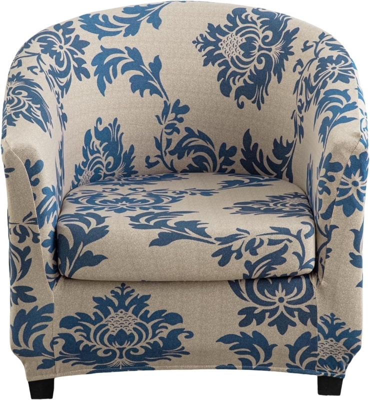 Amazon.com: KRFOONN Club Chair Slipcover 2 Piece Stretch Printed Round ...