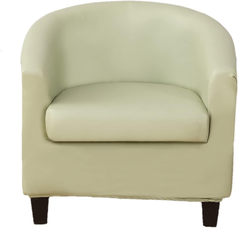 Amazon.com: Pu Leather Club Chair Slipcover 2 Pieces,Tub Chair ...
