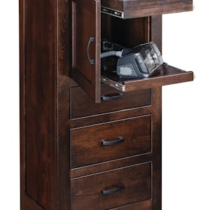 Amish Wooden CPAP Nightstand with Storage Cabinet