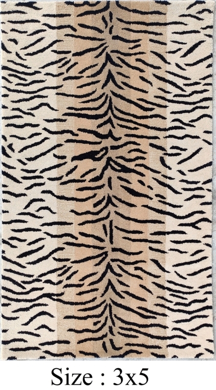 Animal Print Wool Rug Tiger Stripe Design