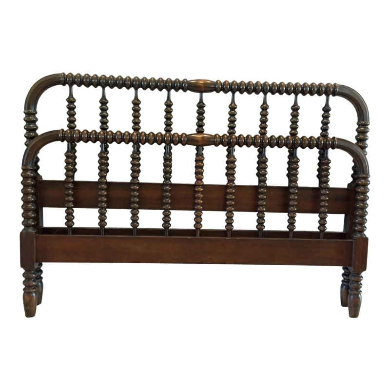 Antique Jenny Lind Full-Size Spindle Wood Bed Frame