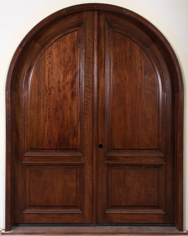 arched interior doors | Full Solid Wooden Arched French Doors With Two ...