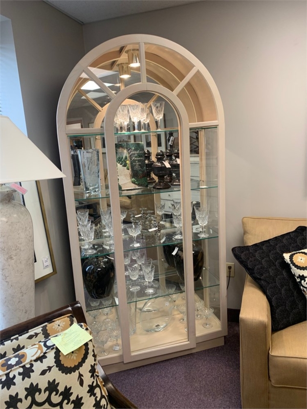 Arched Top Lighted Curio Cabinet with Glass Shelves