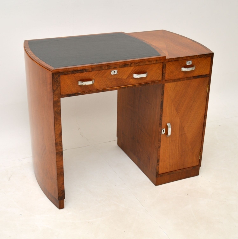 Art Deco Walnut and Leather Writing Desk